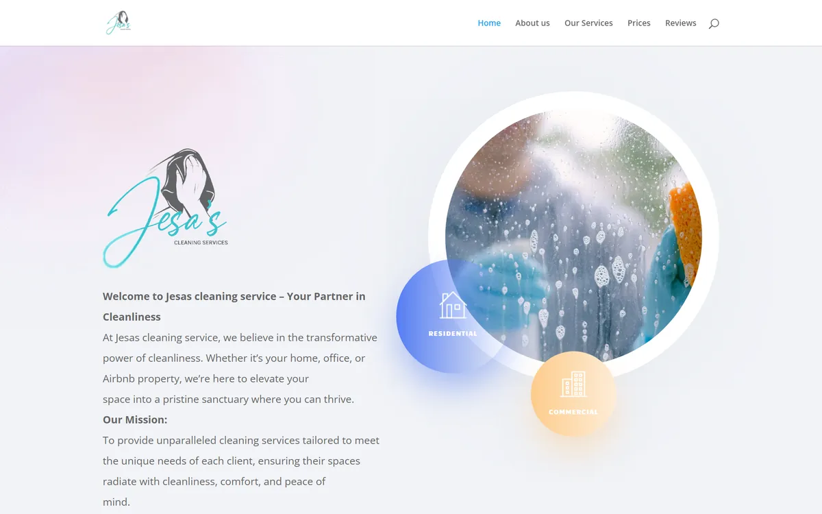 Jesa's Cleaning Service website